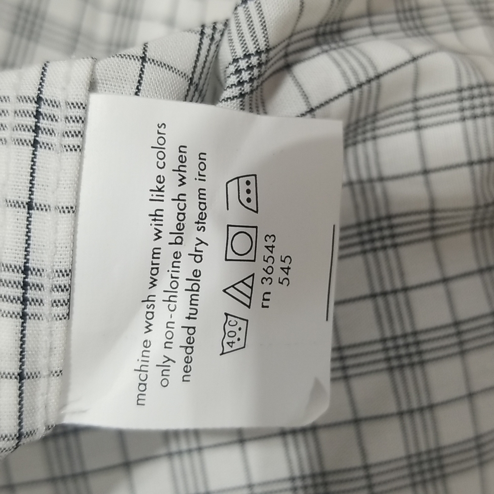 MICHAEL MICHAEL KORS White Gray Plaid Oeko-Tex Button Down Shirt in Shadow - Picture 14 of 14